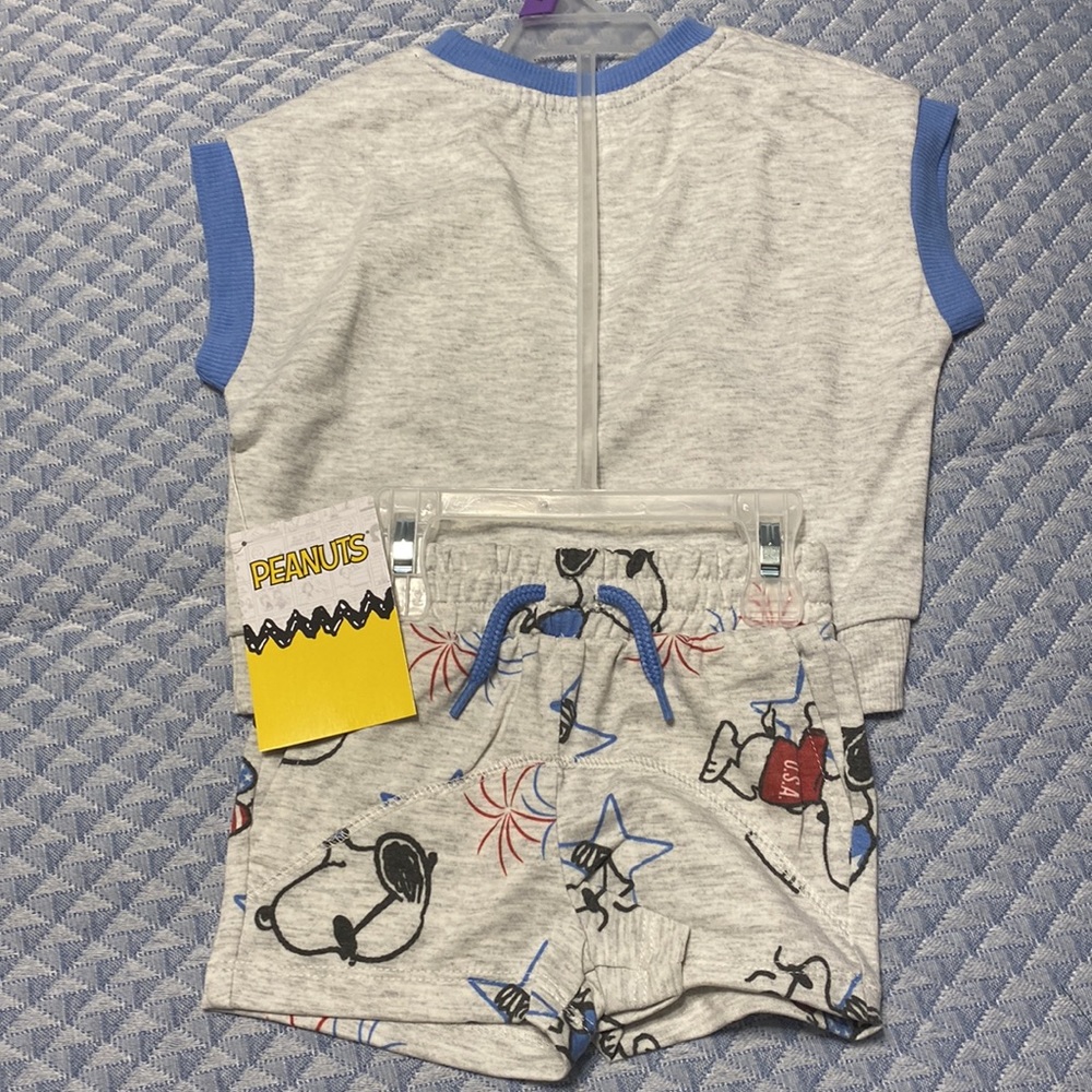 Peanuts Snoopy USA shorts and shirt set - Picture 2 of 4